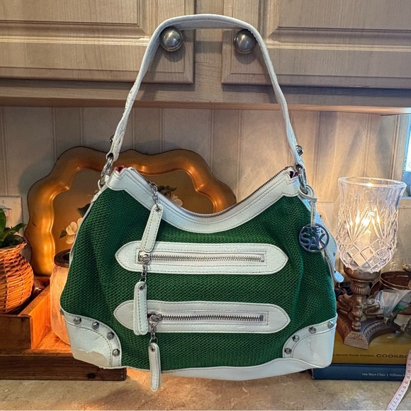 The Sak green purse 100% poly propylene medium size with 7 pockets*project bag* - Picture 1 of 10